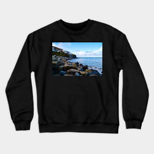 Coastal Scenery - New Quay Coastline - Beach, Rocks & Ocean Crewneck Sweatshirt